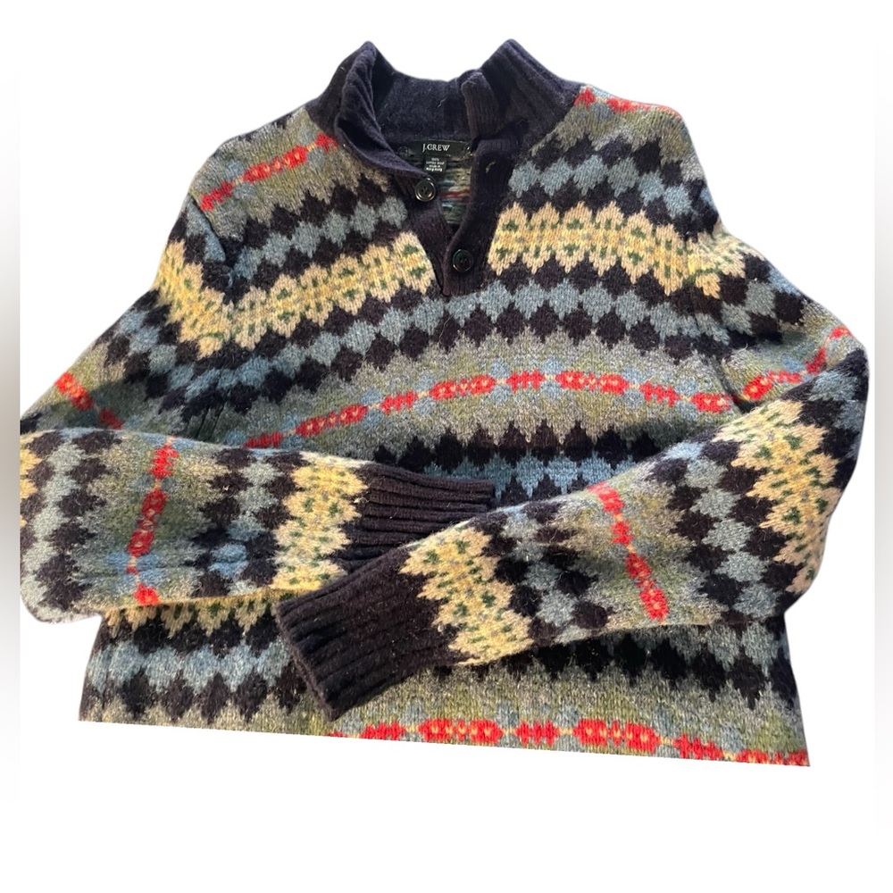 J Crew VINTAGE 100% Lambswool Fair Isle Pullover Sweater - Picture 5 of 7